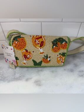 Made In India NWT Aperol Spritz Beaded Shoulder Bag Viral Orange Citrus Resort